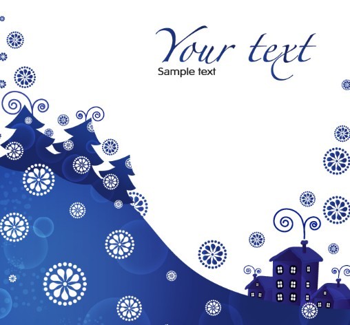 Blue Christmas Card - Christmas Lights Card and Decore