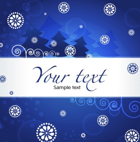 Blue Christmas Illustration For Merry Christmas Card Vector 03