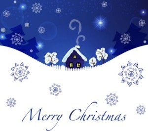 Blue Christmas Illustration For Merry Christmas Card Vector 04