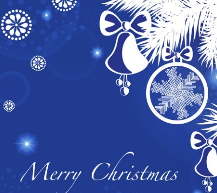 Blue Christmas Illustration For Merry Christmas Card Vector 05