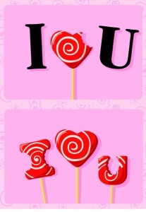 Cartoon I Love You Lollipops