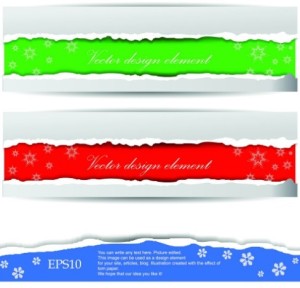 Set Of Creative Paper Torn Banners Vector 02