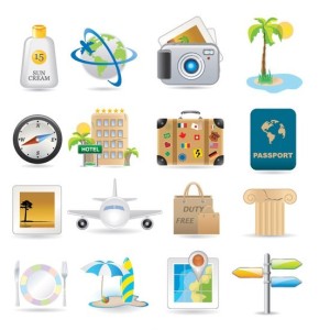 Set of Vector Global Travel Icons 01
