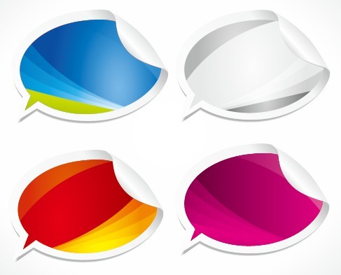 4 Creative Colored Speech Bubble Paper Labels