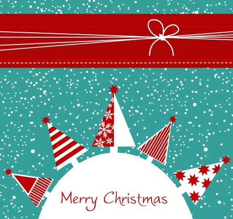 Cartoon Snowy Christmas Night Vector Illustration 02