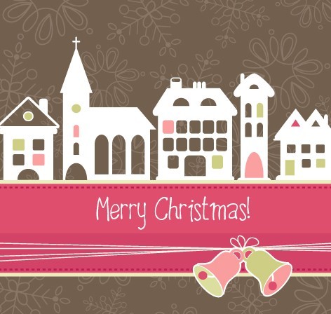 Cartoon Snowy Christmas Night Vector Illustration 03