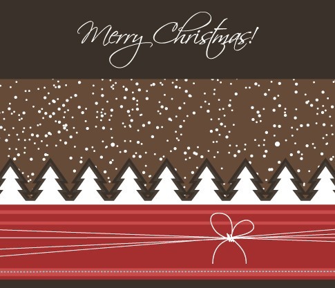 Cartoon Snowy Christmas Night Vector Illustration 04