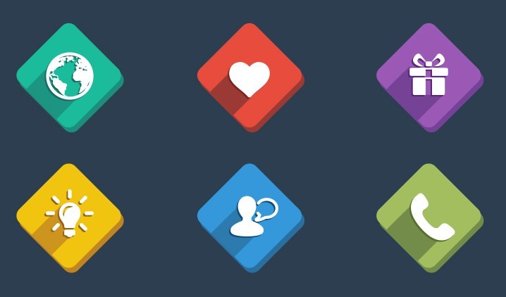 Semi Rounded Web Icons PSD
