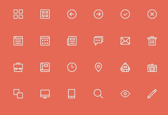 24+ Skinny Web Icons PSD