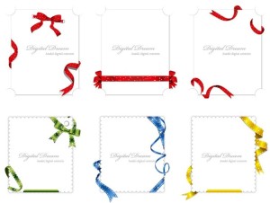 Clean & Stylish Festival Cards With Ribbons Vector