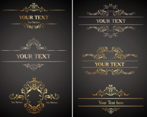Golden Vintage Floral Pattern Ornaments Vector 01