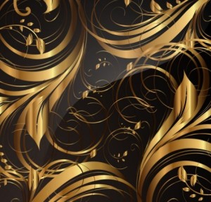 Gorgeous Golden Floral Pattern Vector 01