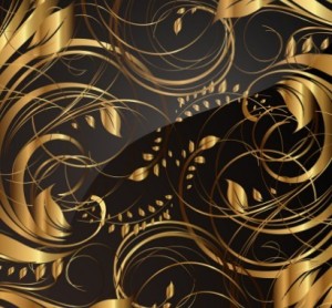 Gorgeous Golden Floral Pattern Vector 04