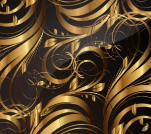 Gorgeous Golden Floral Pattern Vector 05