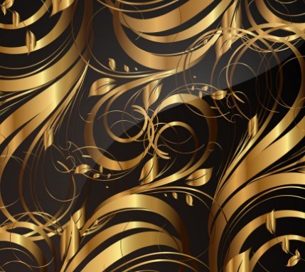 Gorgeous Golden Floral Pattern Vector 05