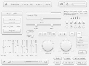Poky - Gray Web UI Kit PSD