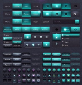 Rudy Tail - Green and Dark Web UI Kit PSD