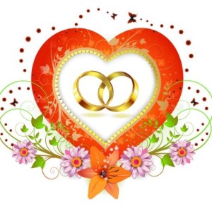Vector Gold Rings and Floral Background 02