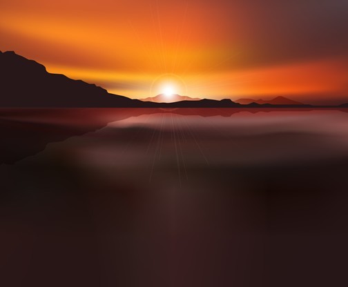 Vector Sunrise Landscape Illustration 01