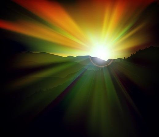 Vector Sunrise Landscape Illustration 02