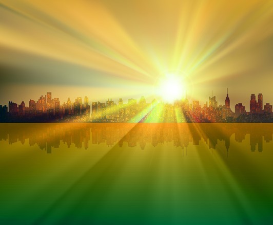 Vector Sunrise Landscape Illustration 03
