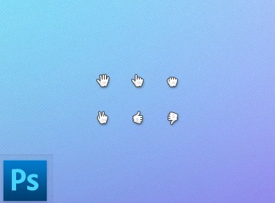 White Hand Cursors PSD