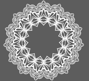 White Lace Pattern Ornament Vector