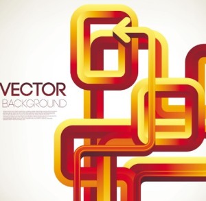 3D Abstract Arrow Background Vector 03