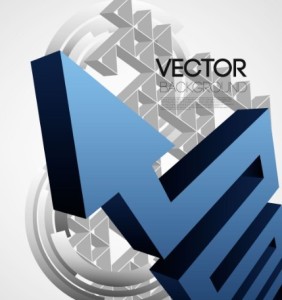 3D Abstract Arrow Background Vector 04