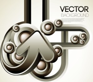 3D Abstract Arrow Background Vector 05