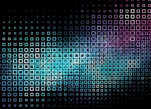 Abstract Blocks with Neon Lights Background Vector