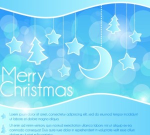 Blue Fantastic Merry Christmas Background Decoration Vector
