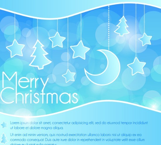 Blue Fantastic Merry Christmas Background Decoration Vector