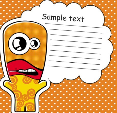 Cartoon Speech Bubble with Cute Monster Vector 05