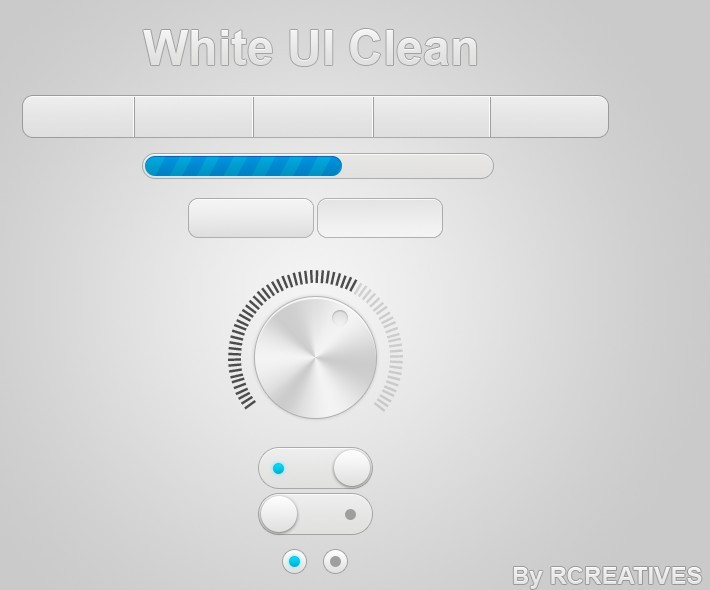 Clean White UI Kit PSD