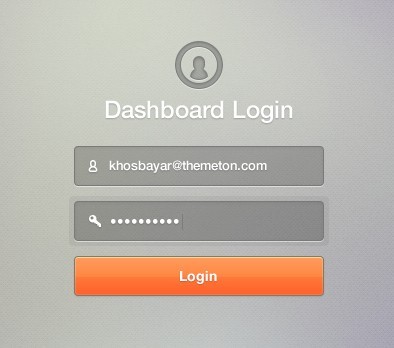 Dashboard Login Form Interface PSD