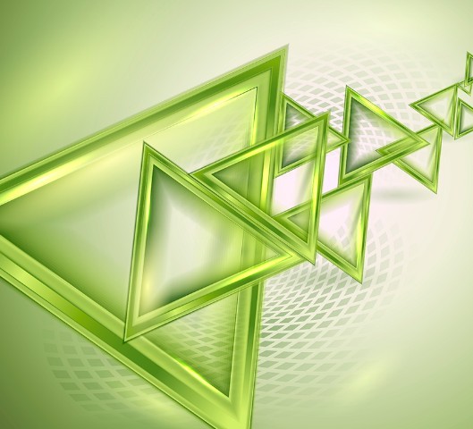 Glossy Green Triangles Background Vector