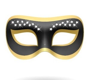 Golden and Dark Mask With Diamond Ornaments Vector