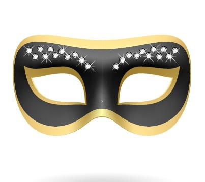 Golden and Dark Mask With Diamond Ornaments Vector
