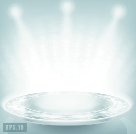 Vector Bright Diamond Stage with Spotlights