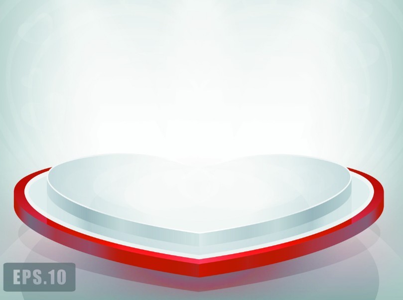Vector Love Heart Stage with Spotlights