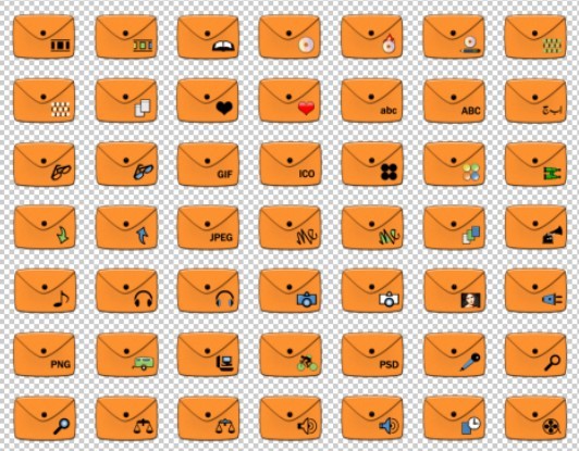 Yellow Envelope-Like Folder Icons Pack