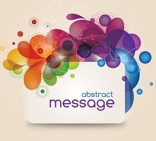 Beautiful Message Frame with Abstract Flowers Vector 01