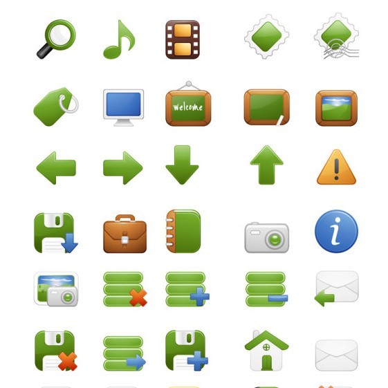 Green Web Icons Pack (EPS Included)