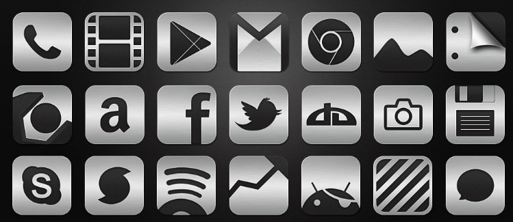 Metallic HD Icons Set