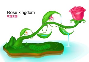 Rose Kingdom Illustration Vector 01