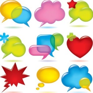 Set Of Sleek & Colored Chat Bubbles Vector