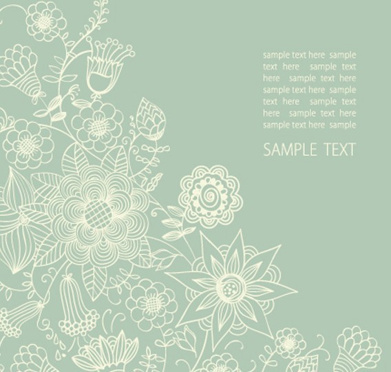 Vintage Styled Vector Flower Pattern Background 01