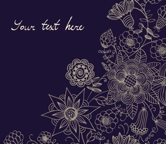 Vintage Styled Vector Flower Pattern Background 05