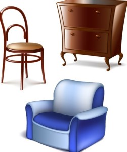 Set Of Vector 3D Furniture 01